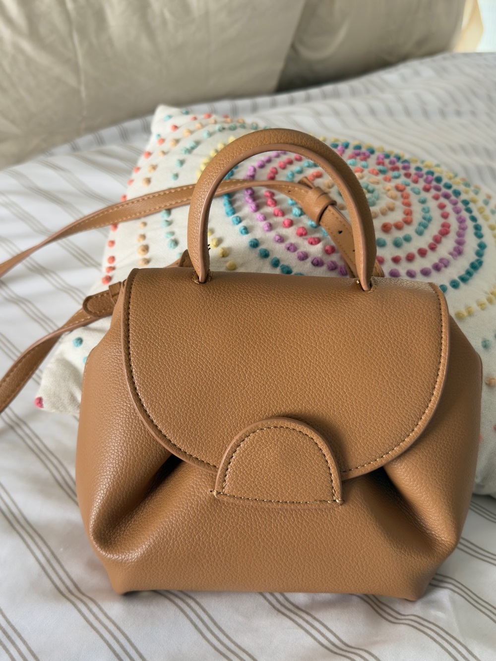 Tan Leather Top-Handle Women’s Bag